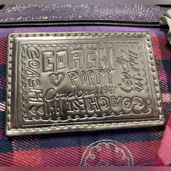 Coach Poppy Tartan Plaid Satchel - Gorgeous Purple! - Picture 4 of 13